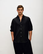 ARGROVE LONG SLEEVE SHIRT - BASALT BLACK
