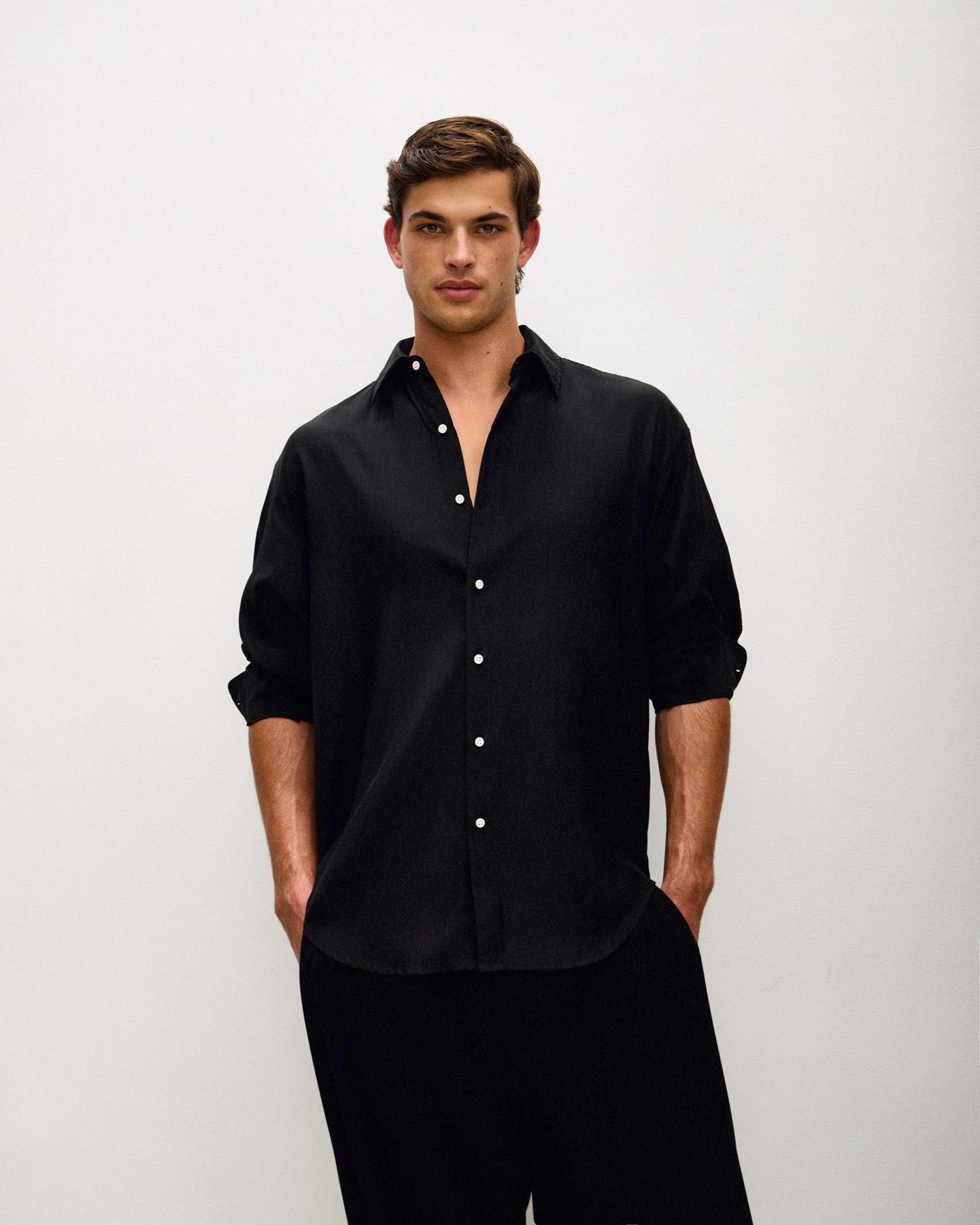 ARGROVE LONG SLEEVE SHIRT - BASALT BLACK