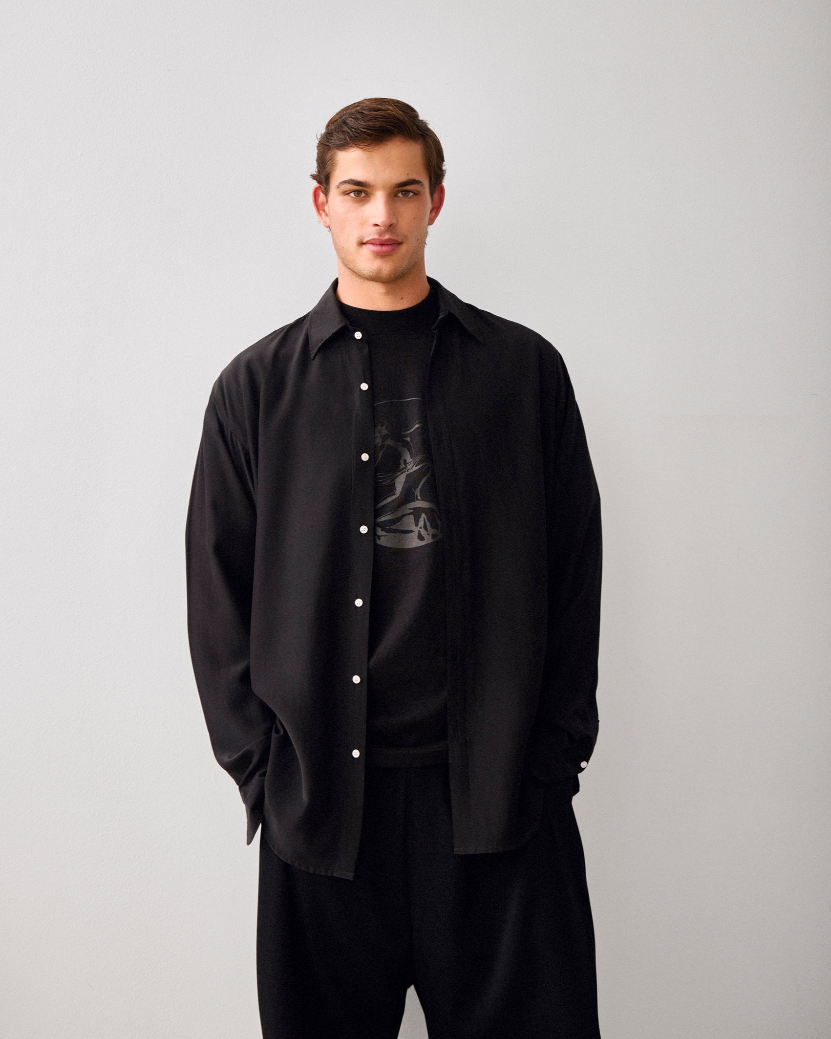 ARGROVE LONG SLEEVE SHIRT - BASALT BLACK
