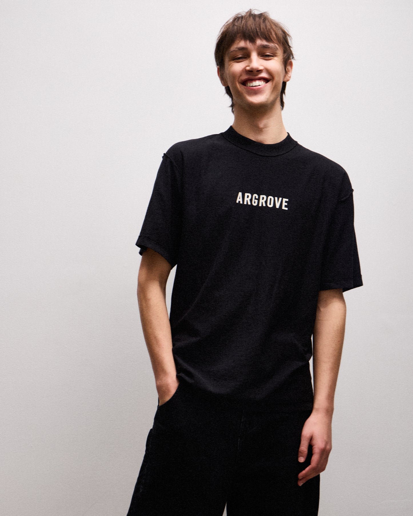 ARGROVE REVERSE T-SHIRT - COAL