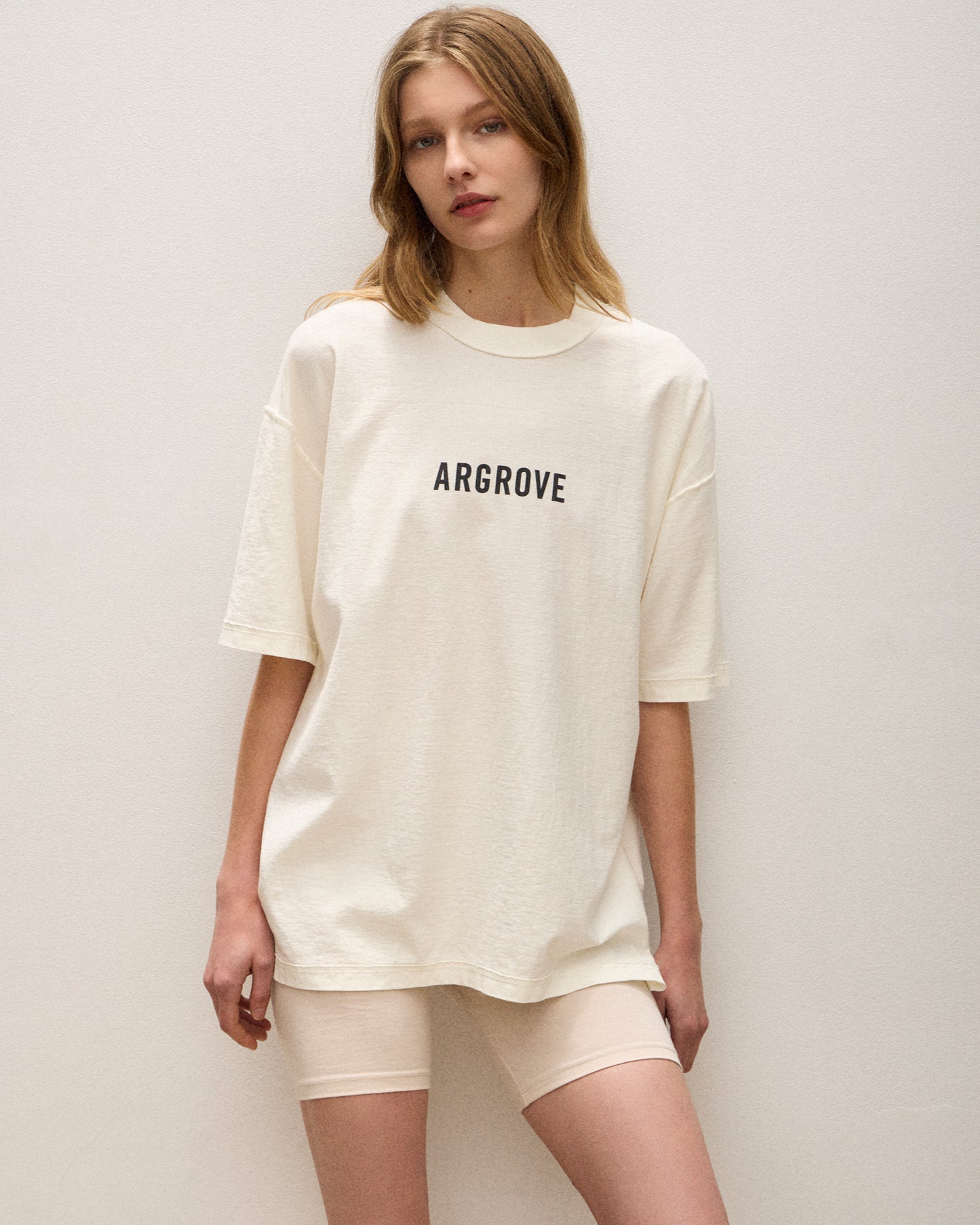 ARGROVE REVERSE T-SHIRT - IVORY