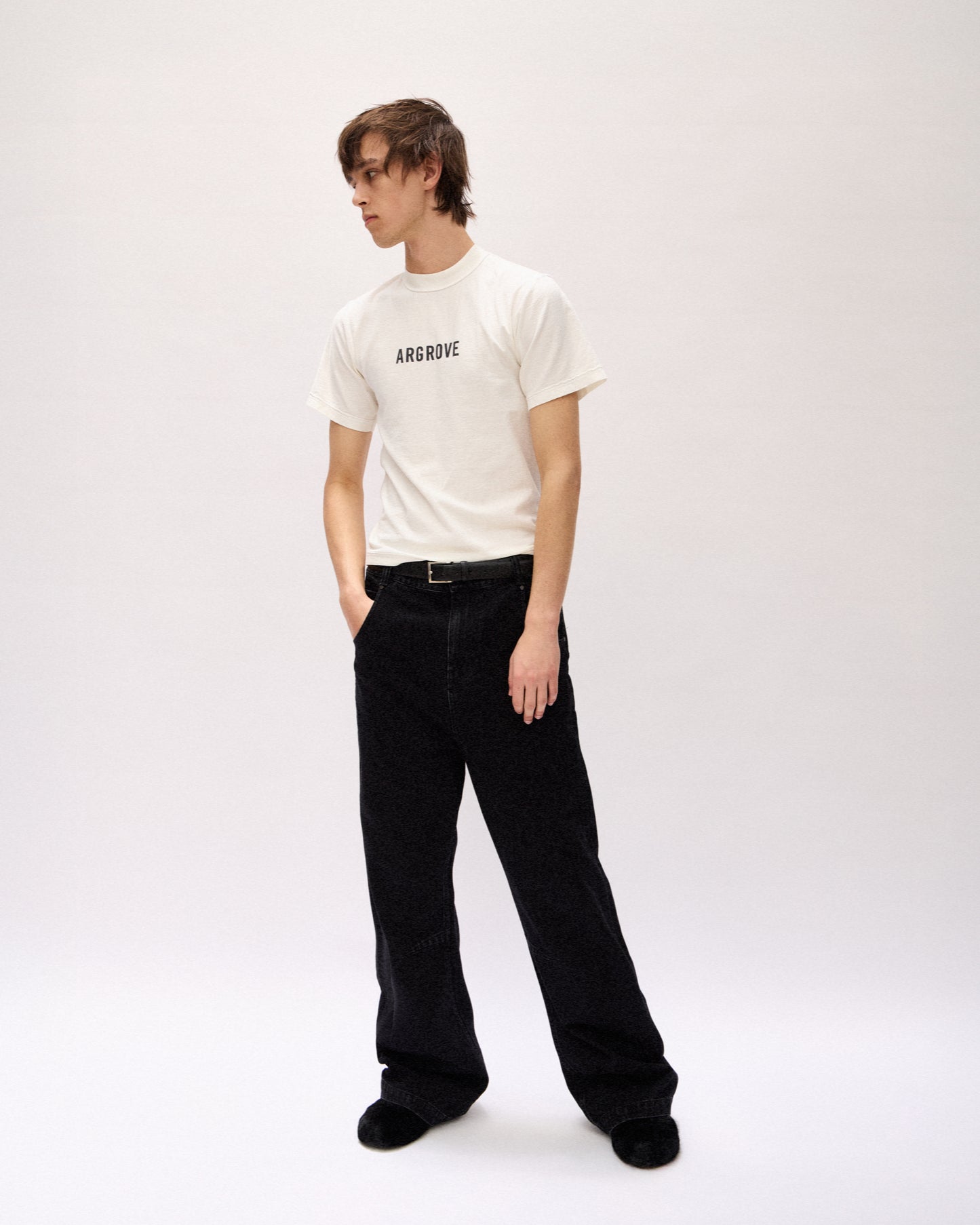 ARGROVE REVERSE T-SHIRT - IVORY